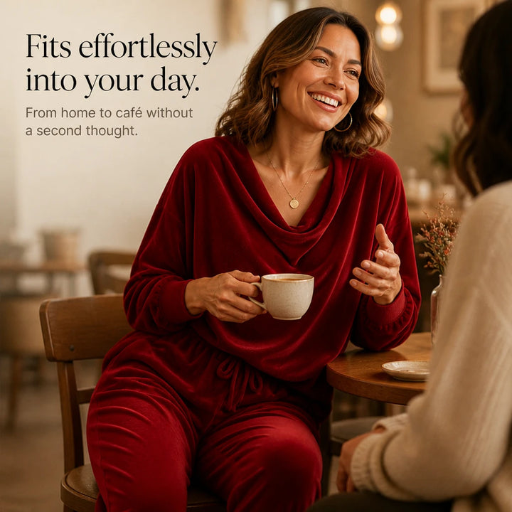 Pleat & Ease – Pleated Sweater And Wide-Leg Pants Set