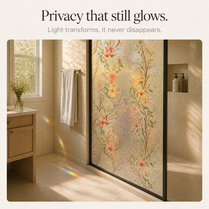 Lumiella – Embossed Floral Stained-Glass Window Film