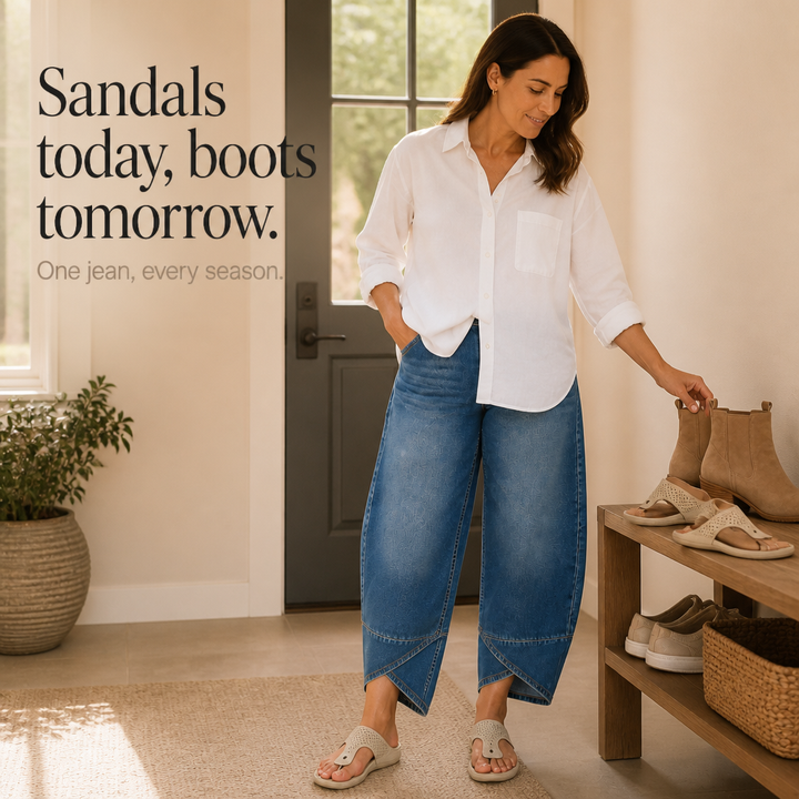 Verlace – Asymmetric Stepped-Hem Wide-Leg Jeans