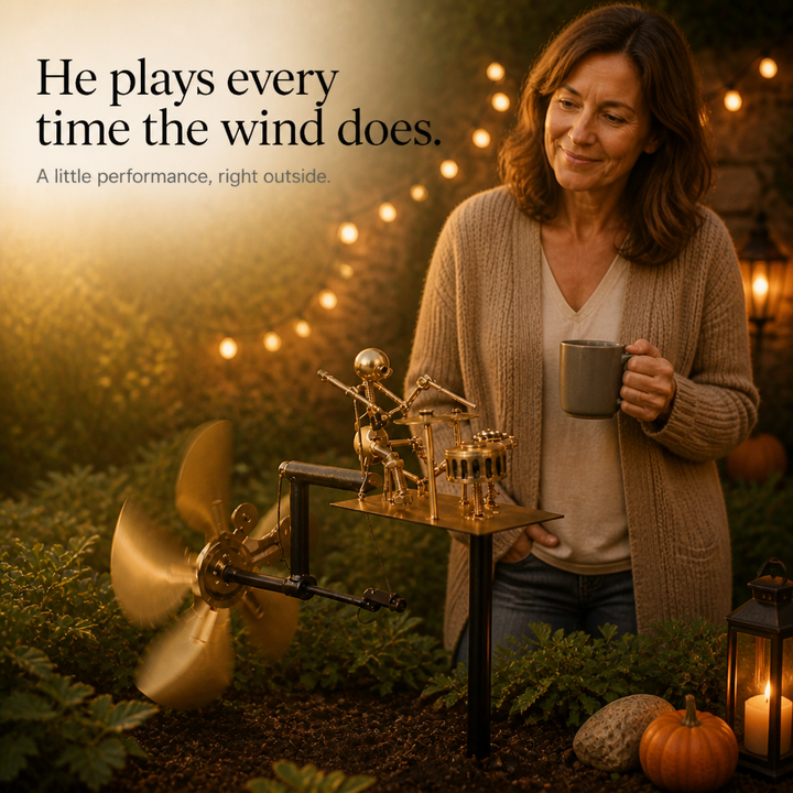 Windplayer – Metal Drummer Garden Stake