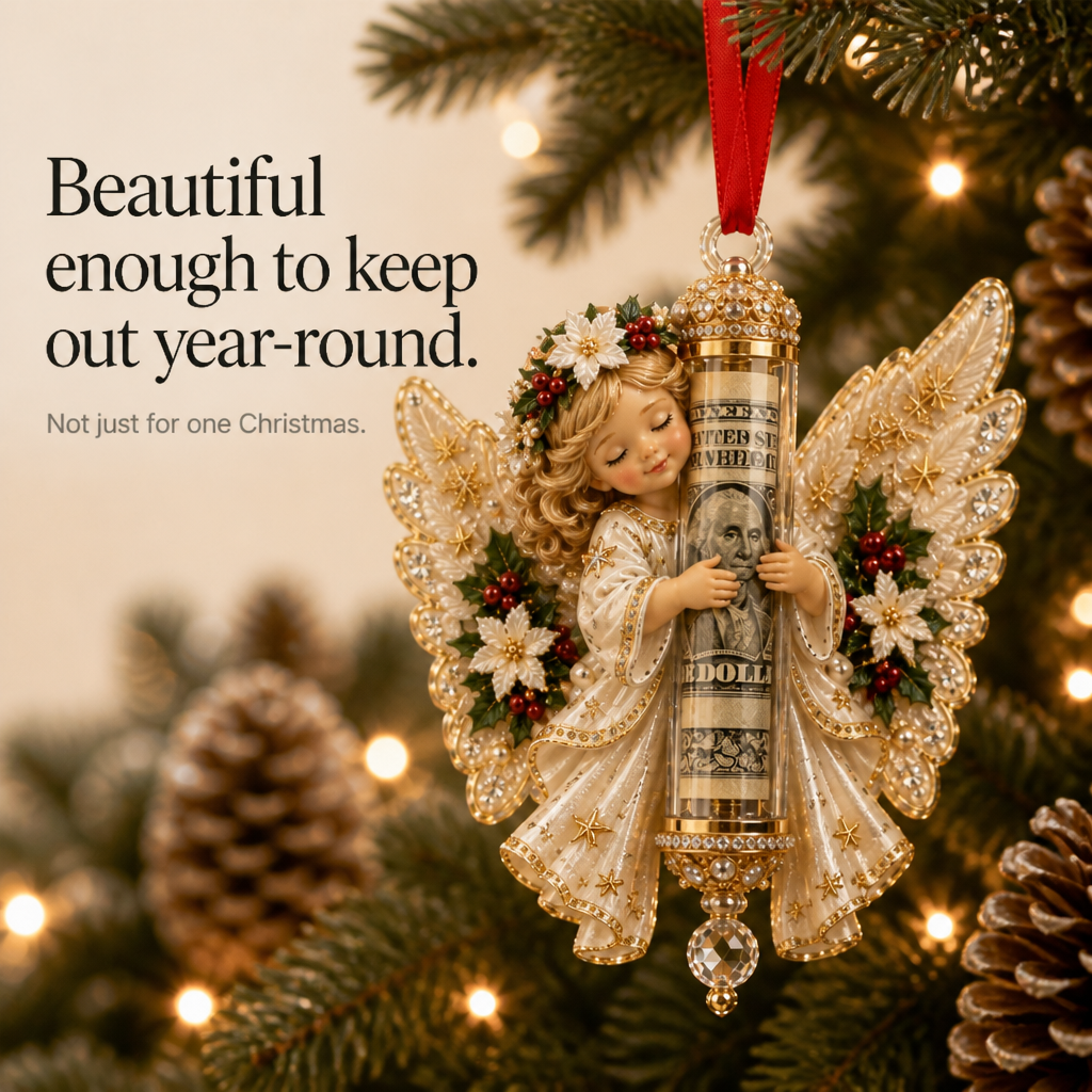 Angelwynn – Hollow-Center Cash-Roll Angel Ornament