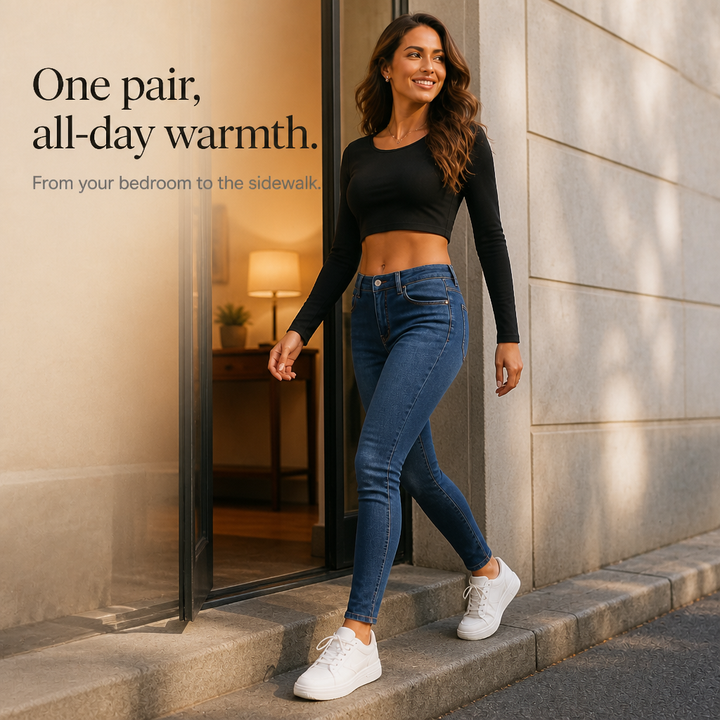 Thermabelle – Plush-Lined High-Rise Skinny Jeans