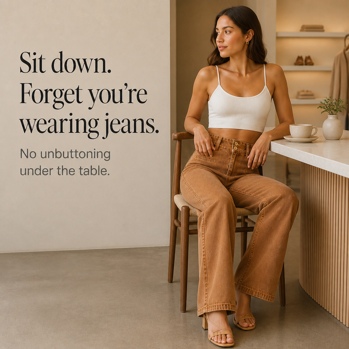 Highline – Double-Button Waistband Wide-Leg Jeans