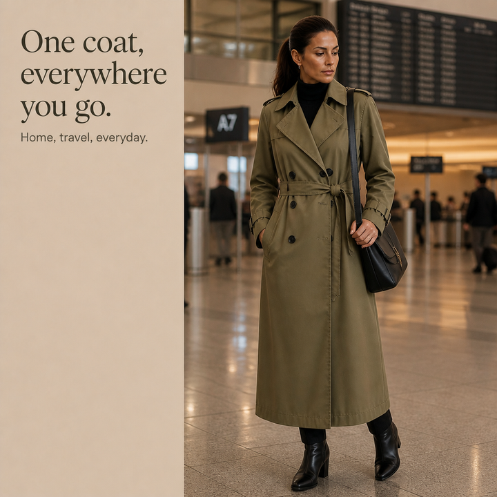 Mayfield – Double-Breasted Long Trench Coat
