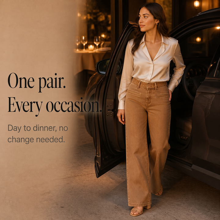 Highline – Double-Button Waistband Wide-Leg Jeans
