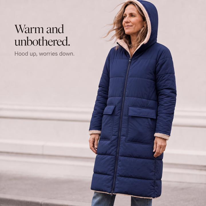 Veluna – Reversible Quilted Sherpa Winter Coat