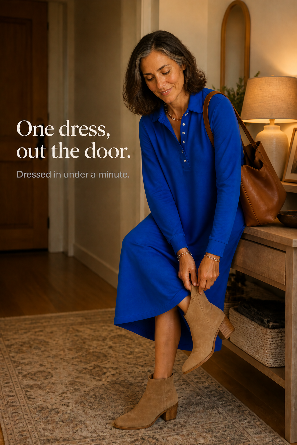 Wearbella – Ribbed Knit Long-Sleeve Sweatshirt Dress