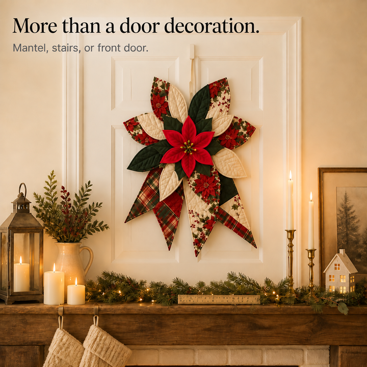 Patchwork & Bow – Quilted Poinsettia Christmas Bow Sewing Kit