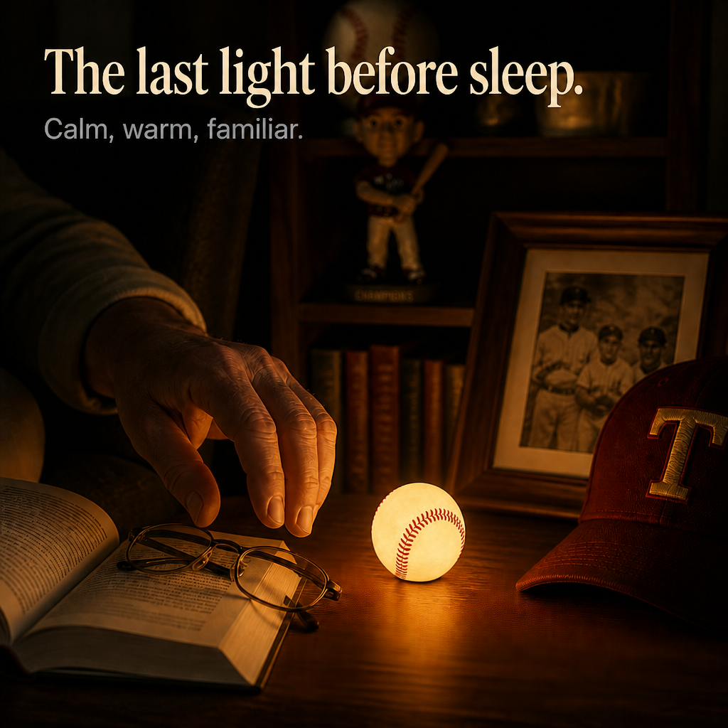 Home Plate Glow – Baseball Stitching Night Light