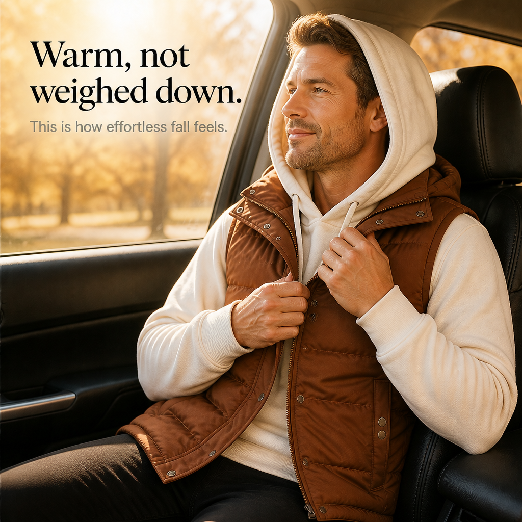 Wraverly – Layered Double Hood Puffer Vest