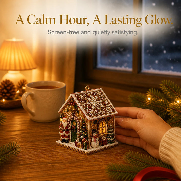 Hearthglint – 3D Wooden Diamond Painting Christmas House Kit