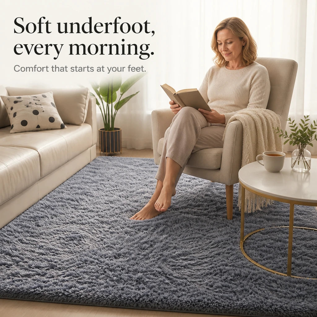 Gradia – Gradient Plush Faux-Fur Area Rug