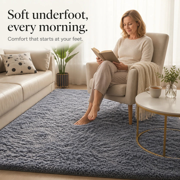 Gradia – Gradient Plush Faux-Fur Area Rug