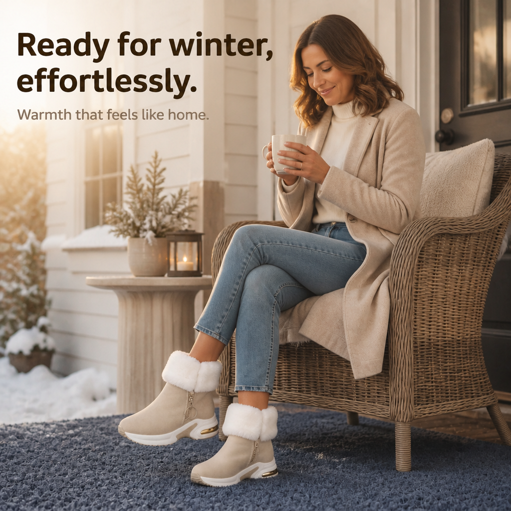 CozyLift – Plush-Cuff Zip-Up Ankle Boots