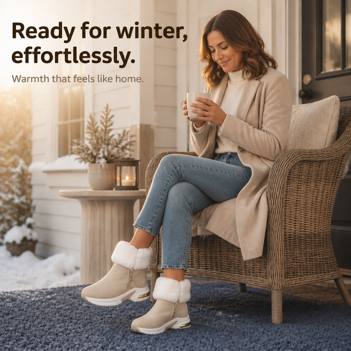 CozyLift – Plush-Cuff Zip-Up Ankle Boots