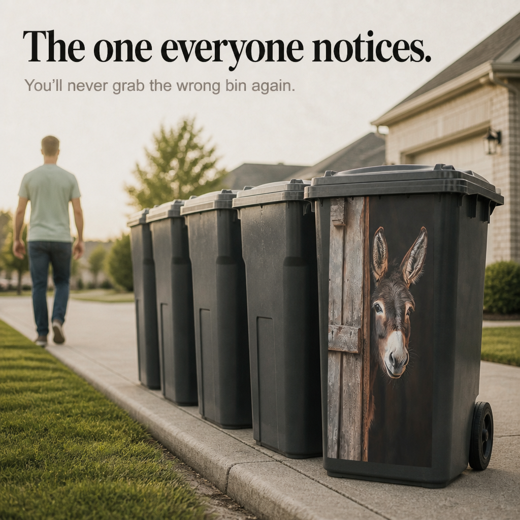Binbelle – Weatherproof Trash Can Decal