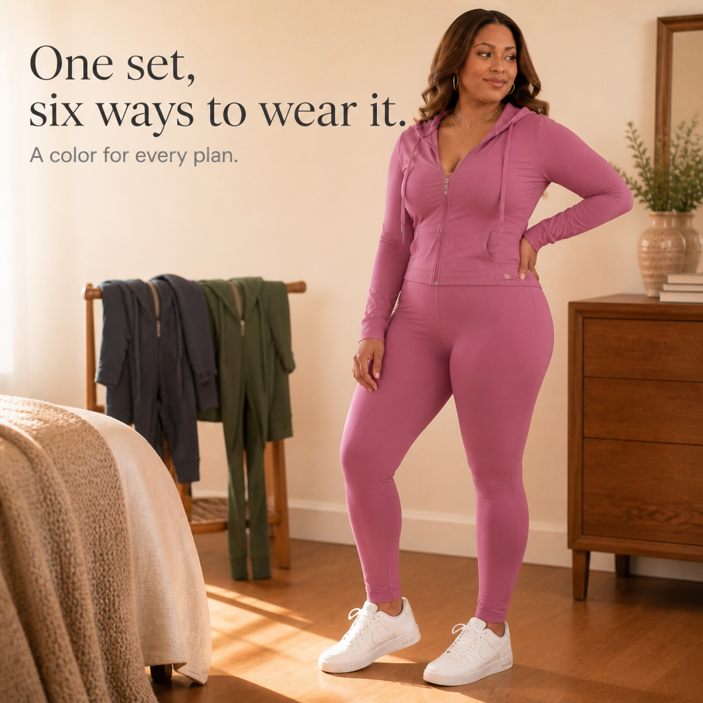 Denimova – Faux-Denim Patchwork Stretch Tracksuit