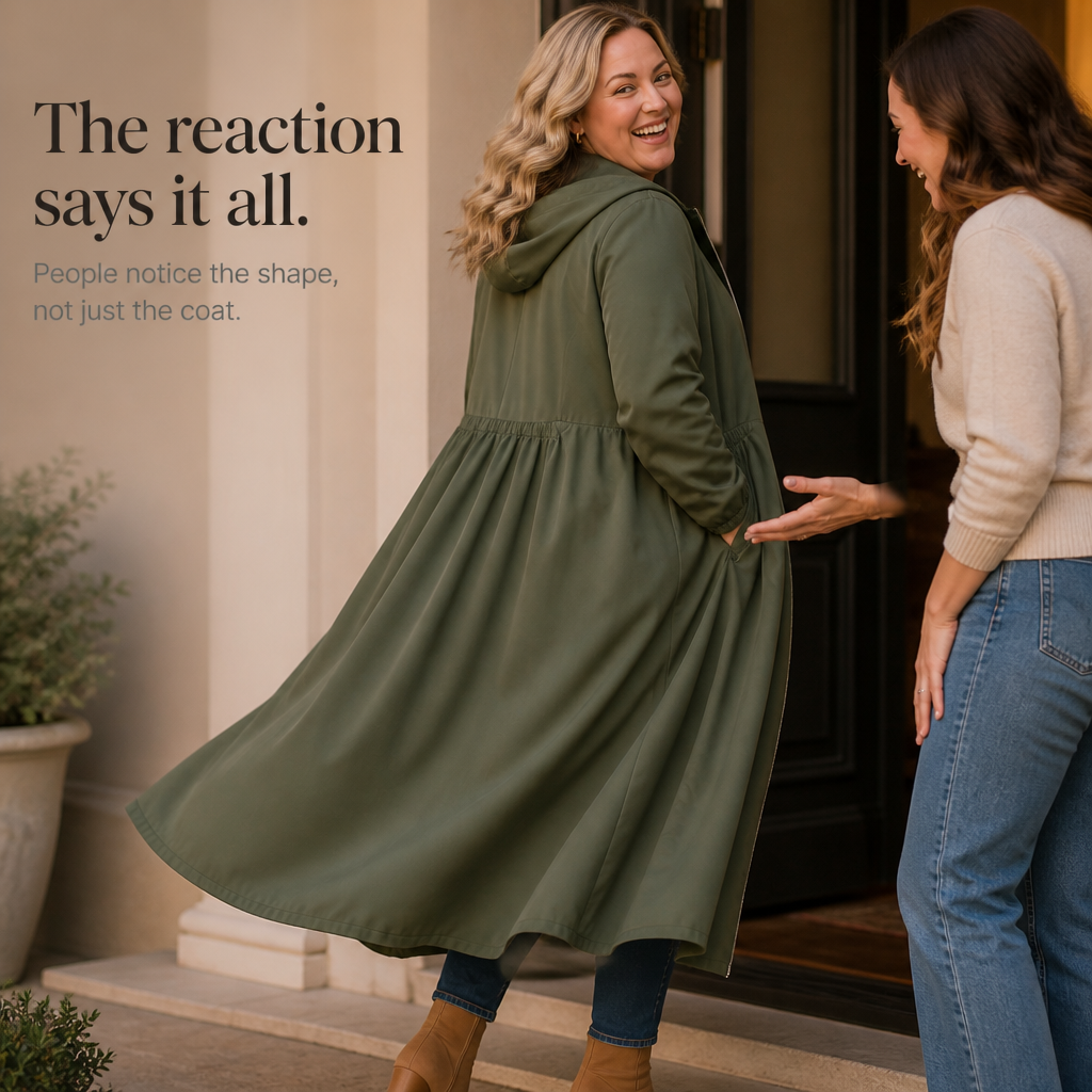 Rainbella – Flared Hem Peplum Rain Jacket With Pockets