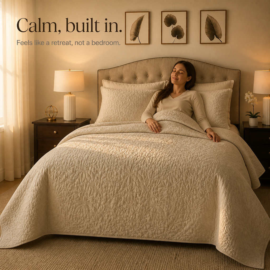 Beddura – Embossed Floral Washed Cotton Comforter Set