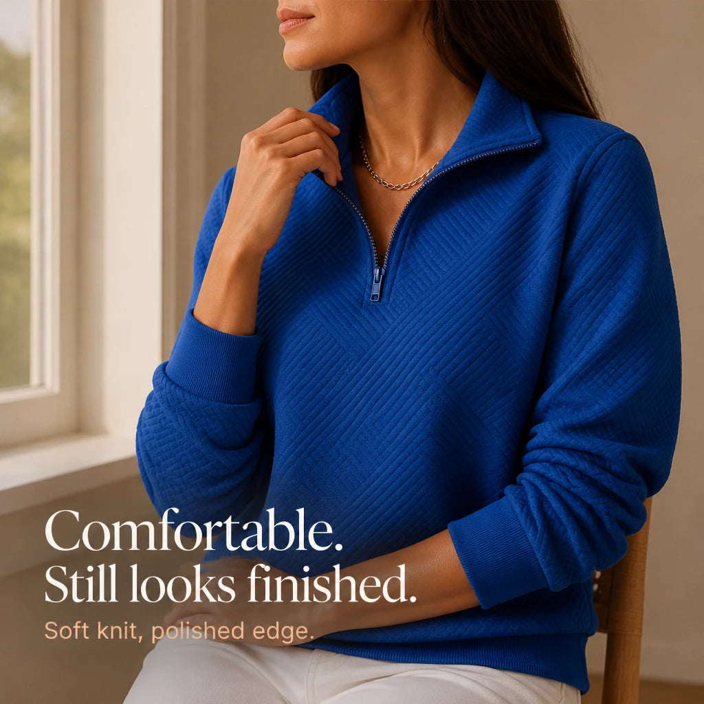 Collara – Textured Quarter-Zip Collared Pullover
