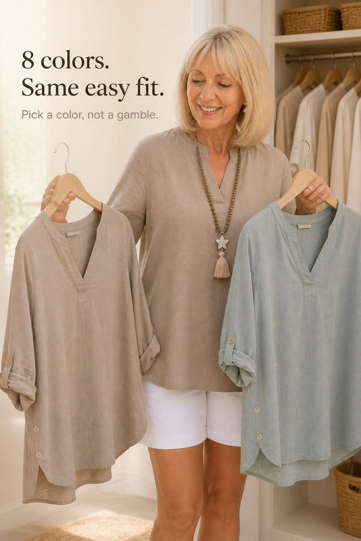 Easeline – Convertible Sleeve V-Neck Side-Button Top