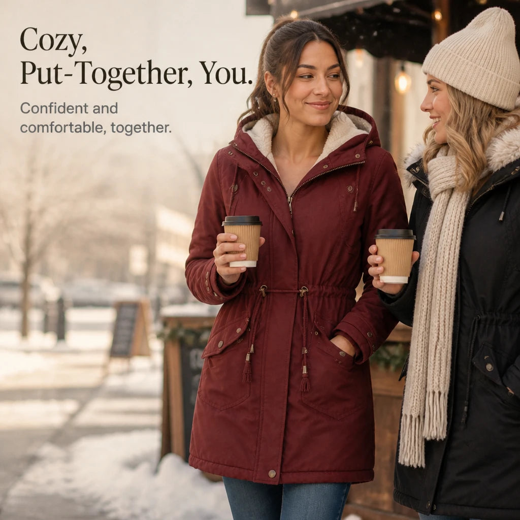 Warmelle – Hooded Fleece-Lined Padded Winter Coat
