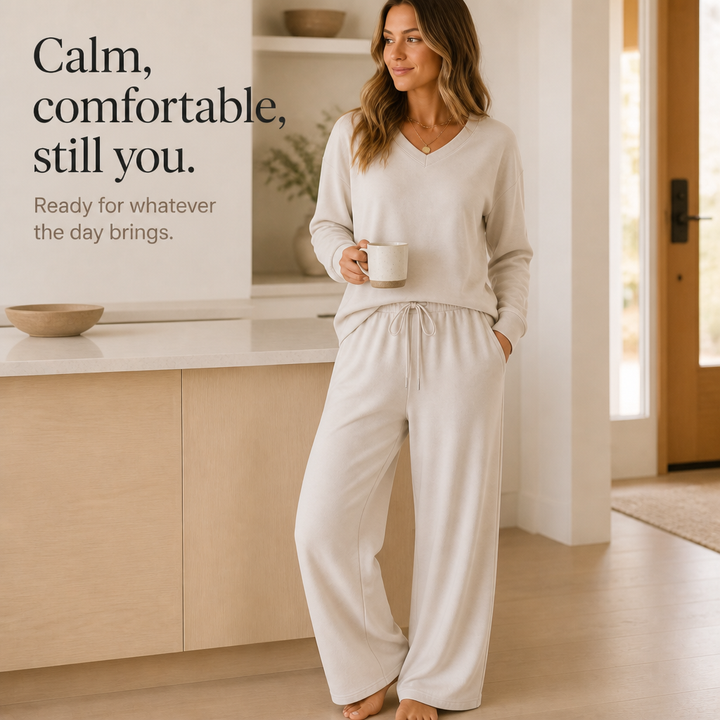 Draperie – Vertical-Seam Drawstring Knit Lounge Set