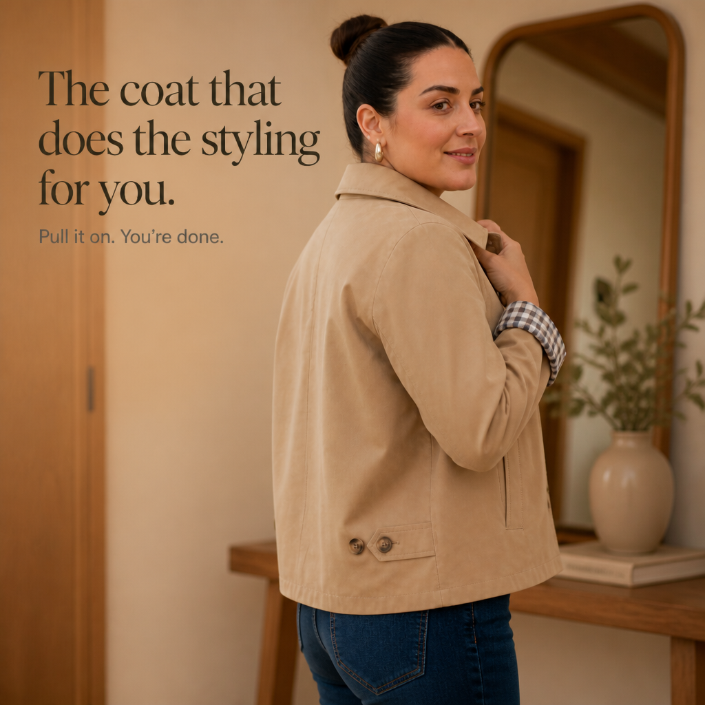 Tartanelle – Checked-Lining Raglan Casual Coat