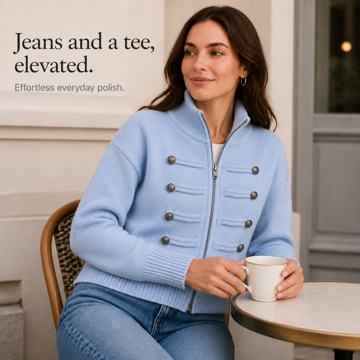 Wearbella – Hussar Knot-Detail Zip Cardigan