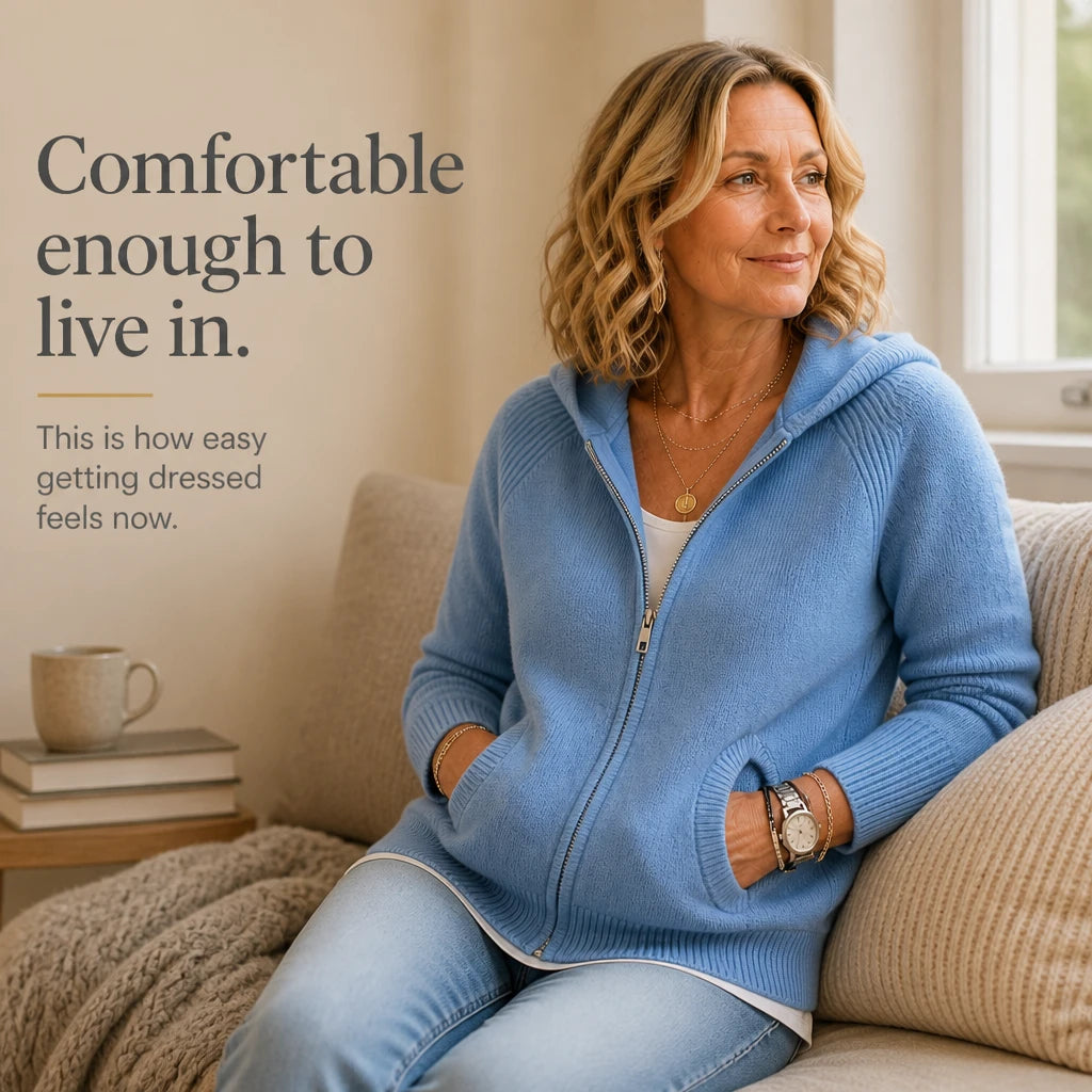 Cozyline – Ribbed Knit Zip-Up Hoodie