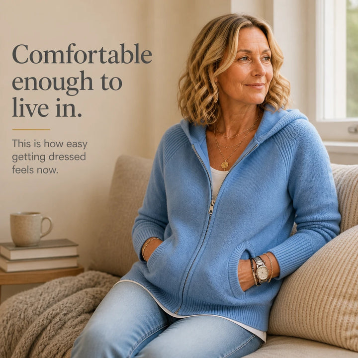 Cozyline – Ribbed Knit Zip-Up Hoodie