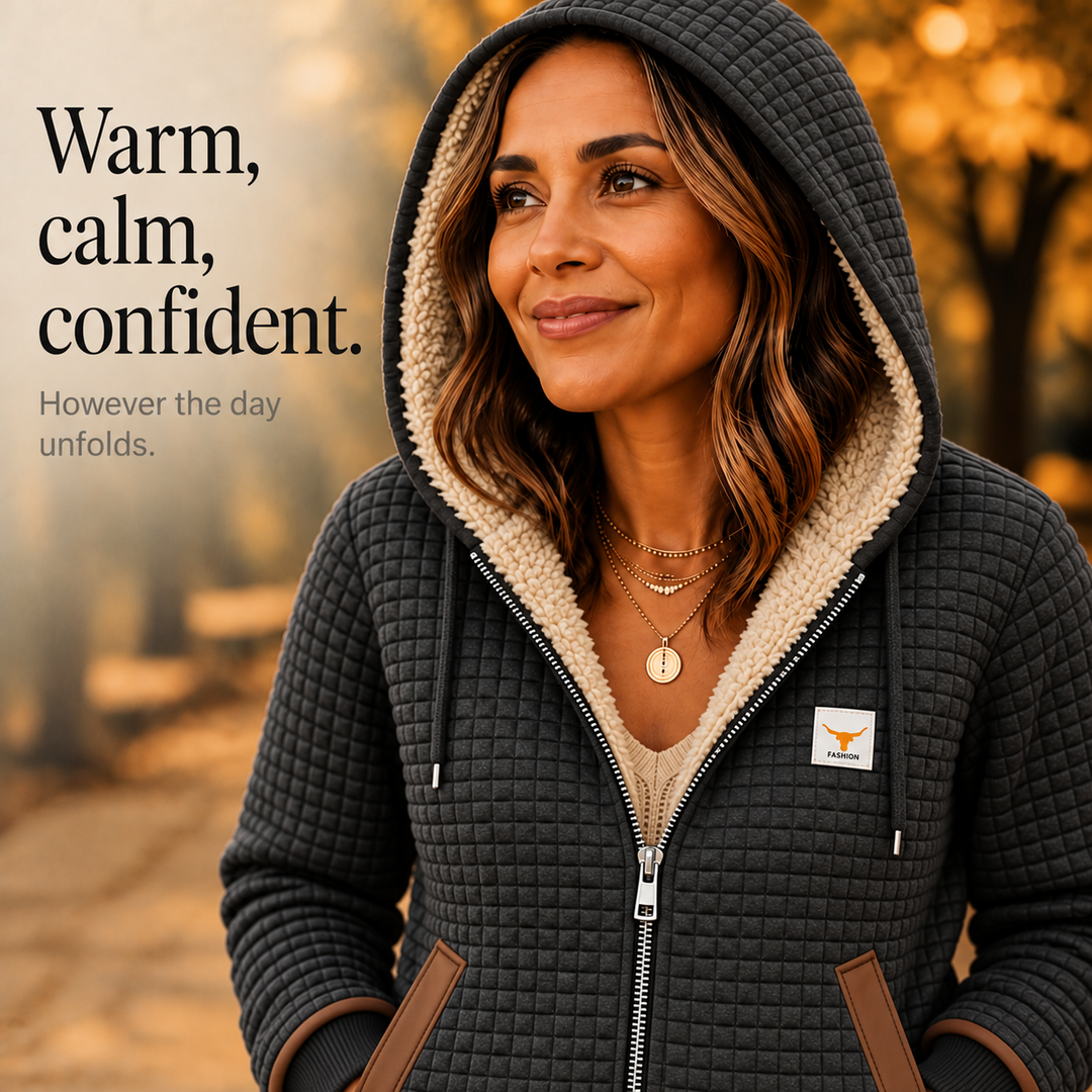 Hearthline – Waffle-Quilted Hooded Jacket