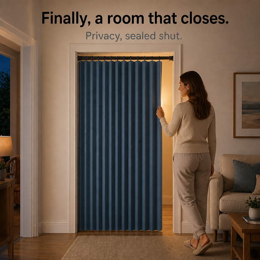 Foldura – No-Drill Magnetic Accordion Door Curtain