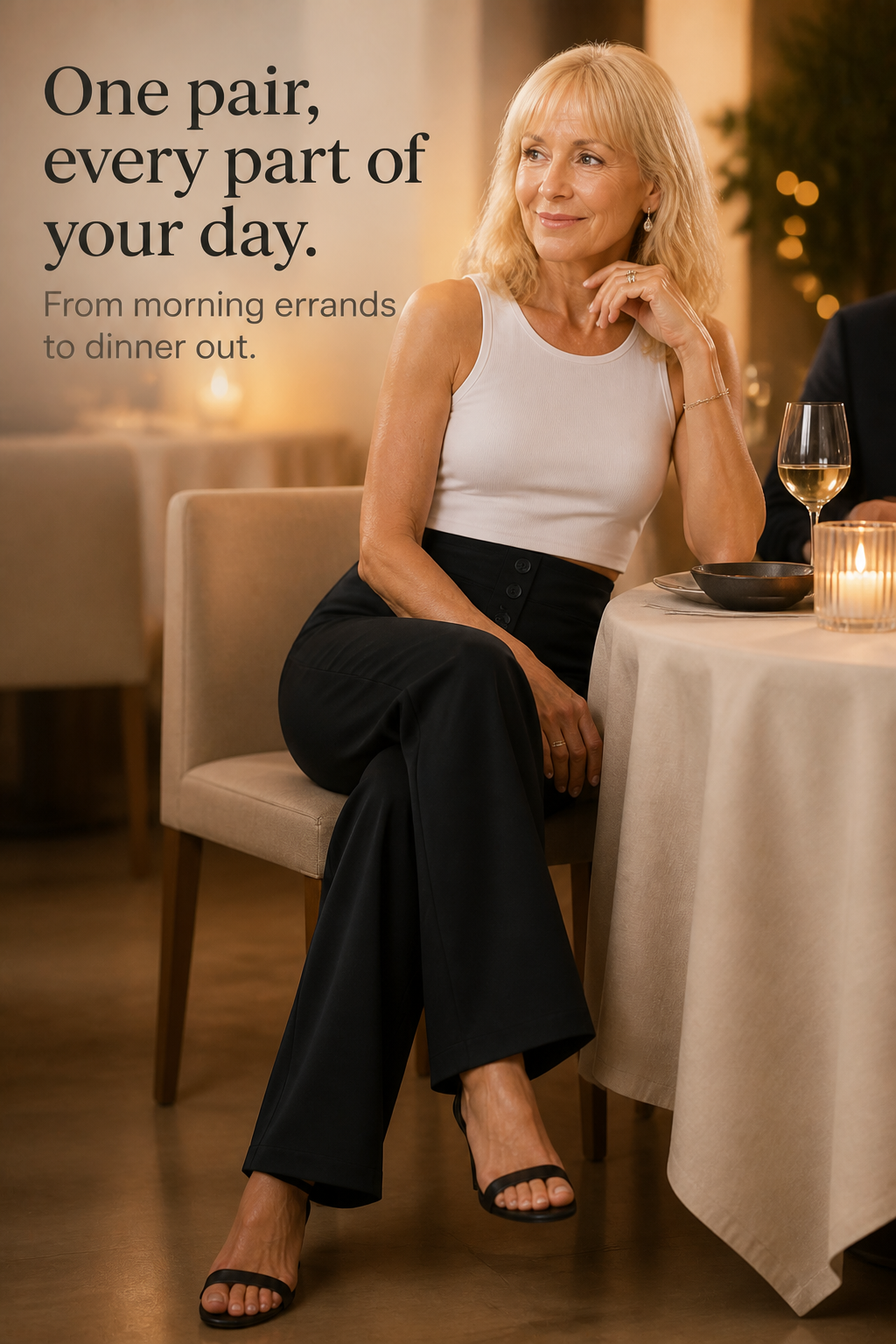 Sitwell – High Waisted Buttoned Stretch Trousers