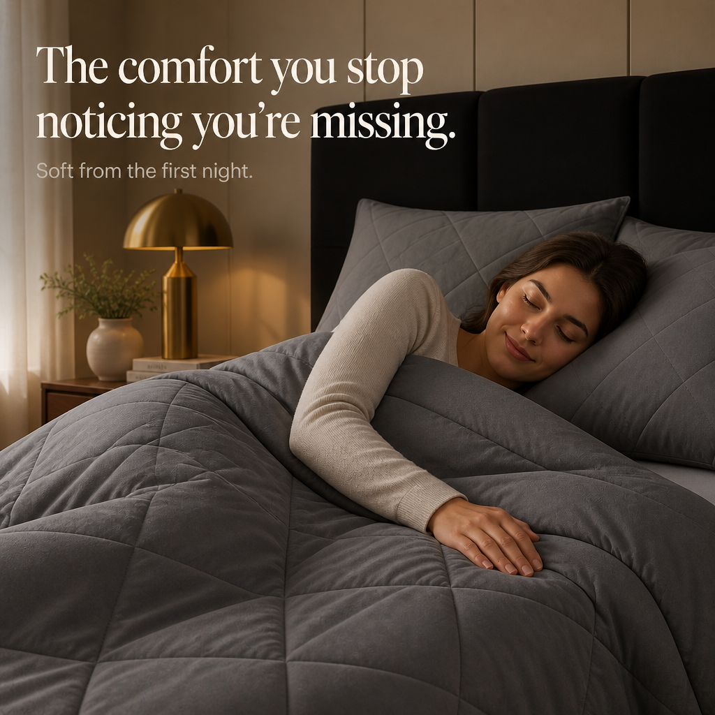 Wearbella – Diamond Quilted Charcoal Comforter Set