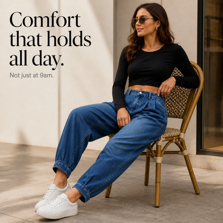 Slouchden – Elastic-Back Tapered Harem Jeans