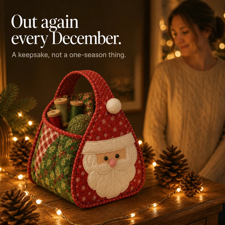 Holly & Stitch – Santa Appliqué Quilted Sewing Basket Kit