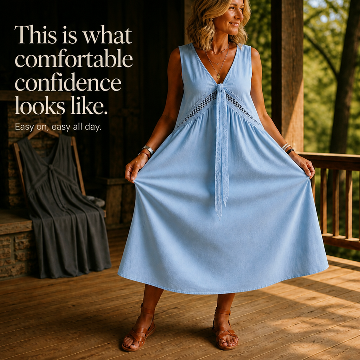 Wearbella – Lace-Trim V-Neck Sleeveless Midi Dress
