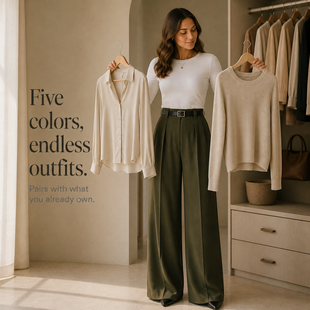 Elonga – Pleated High-Waisted Wide-Leg Trousers