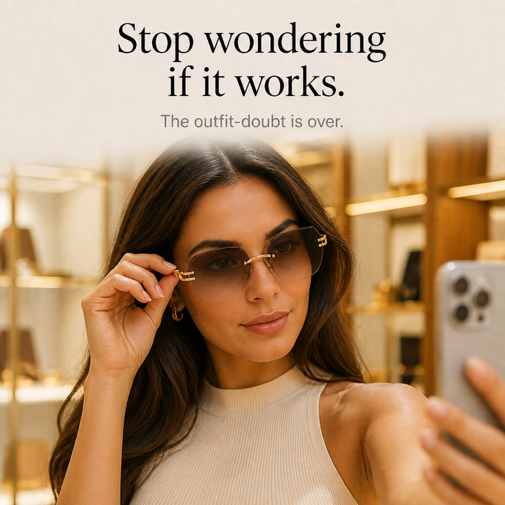 Rimlyn – Rimless Oversized Tinted Sunglasses