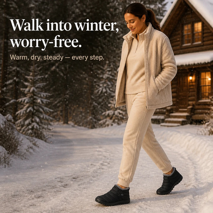 Froststep – Fleece-Lined-Look Waterproof Slip-On Winter Shoes