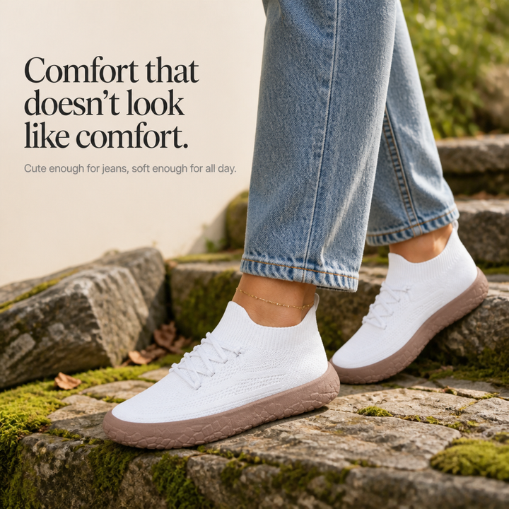 Cloudstep – Knit Mesh Elastic-Collar Slip-On Sneakers