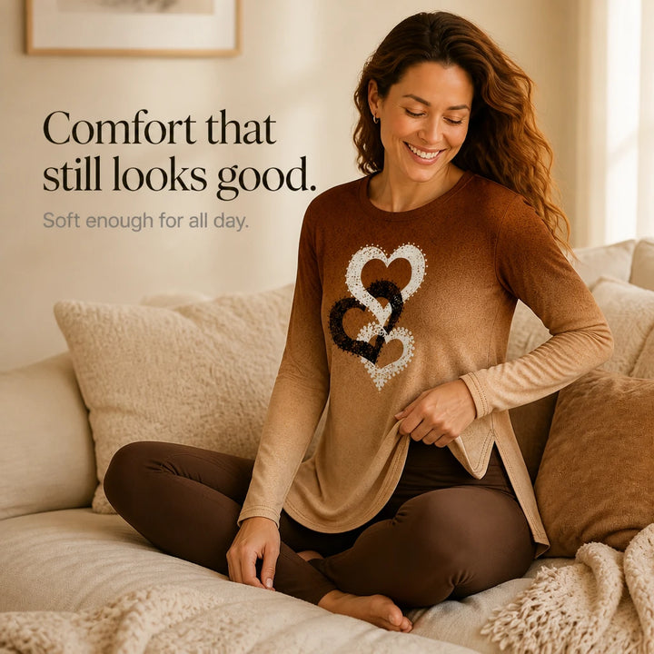 Heartwell – Heart-Print Tunic And Leggings Set