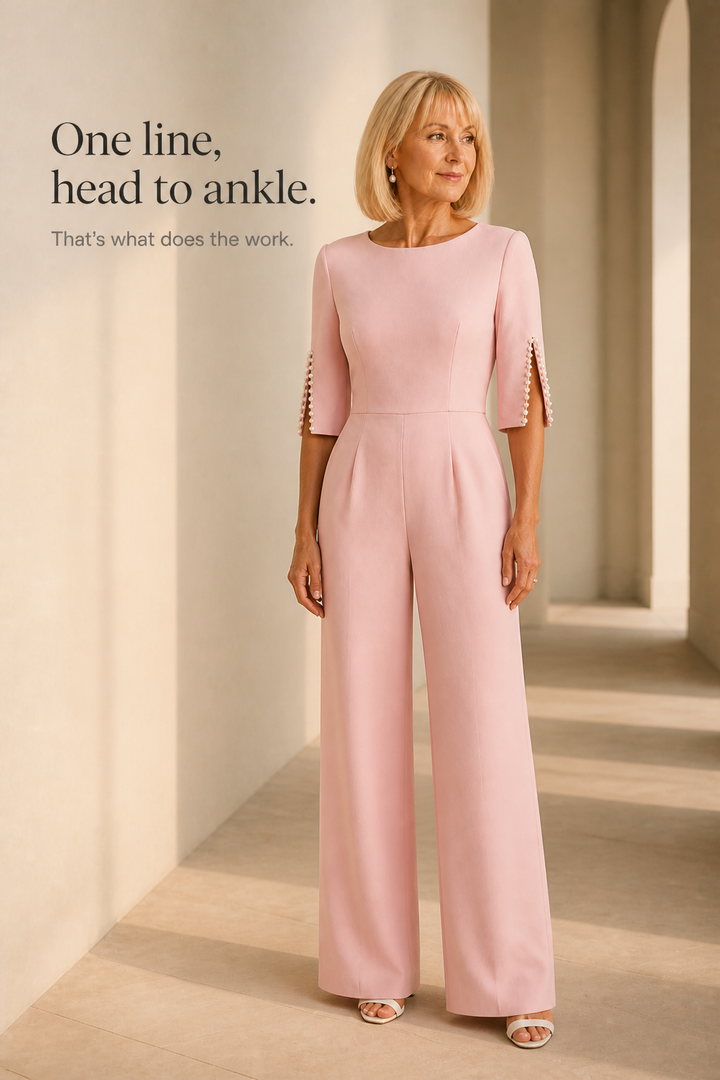 Verlyne – Pearl-Look Sleeve Wide-Leg Jumpsuit