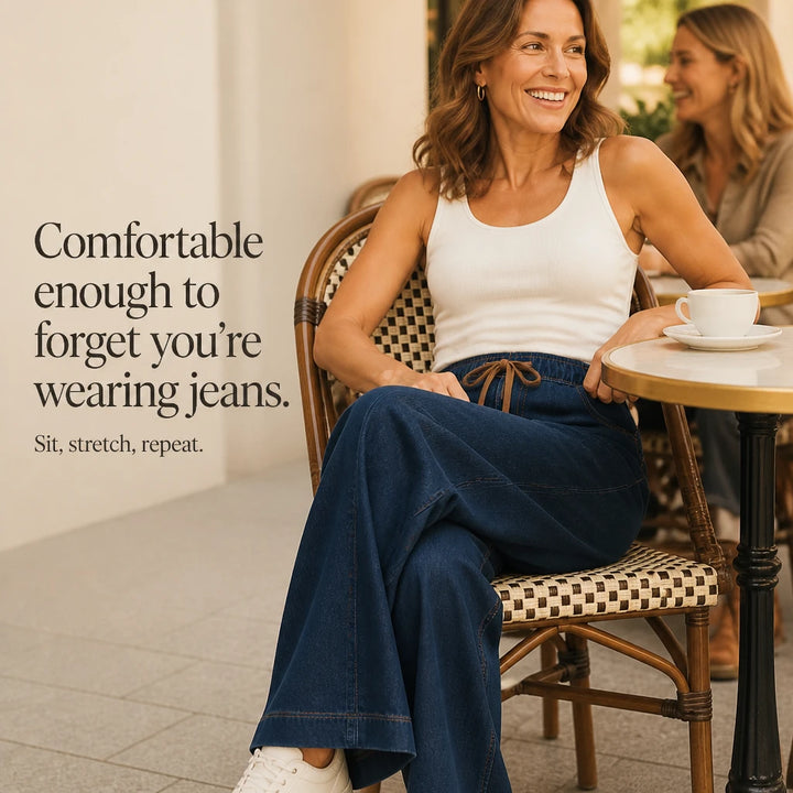 Tielora – Drawstring Waist Wide-Leg Jeans