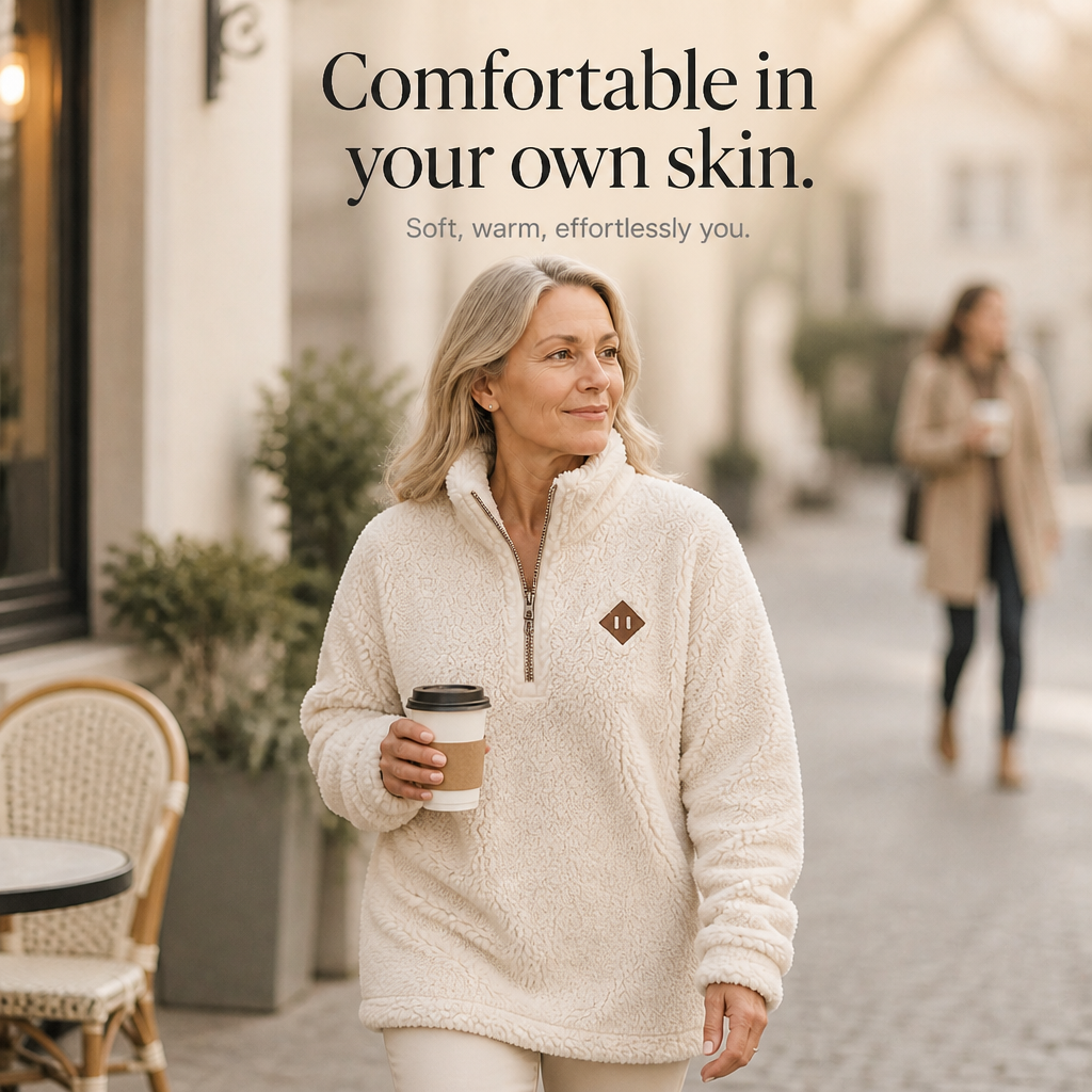 Wrapzo – Oversized Half-Zip Fleece Pullover