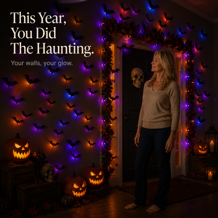 Hauntlow – Foldable LED Glow Halloween Bats (36 pcs)