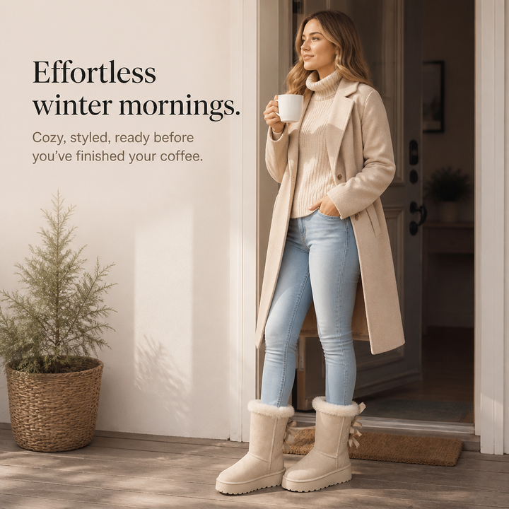 Bowelle – Plush-Lined Platform Bow Winter Boots