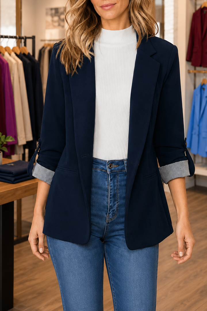 Structria – Soft-Knit Structured Lapel Blazer Cardigan
