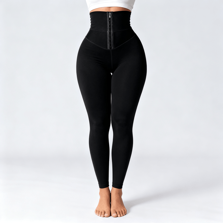 Cinchley – Women's High-Waist Corset Leggings Black / S